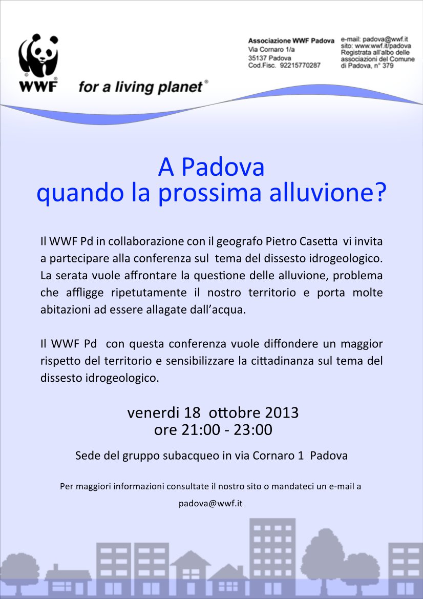WWF Padova ONLUS - Serata sul rischio idrogeologico